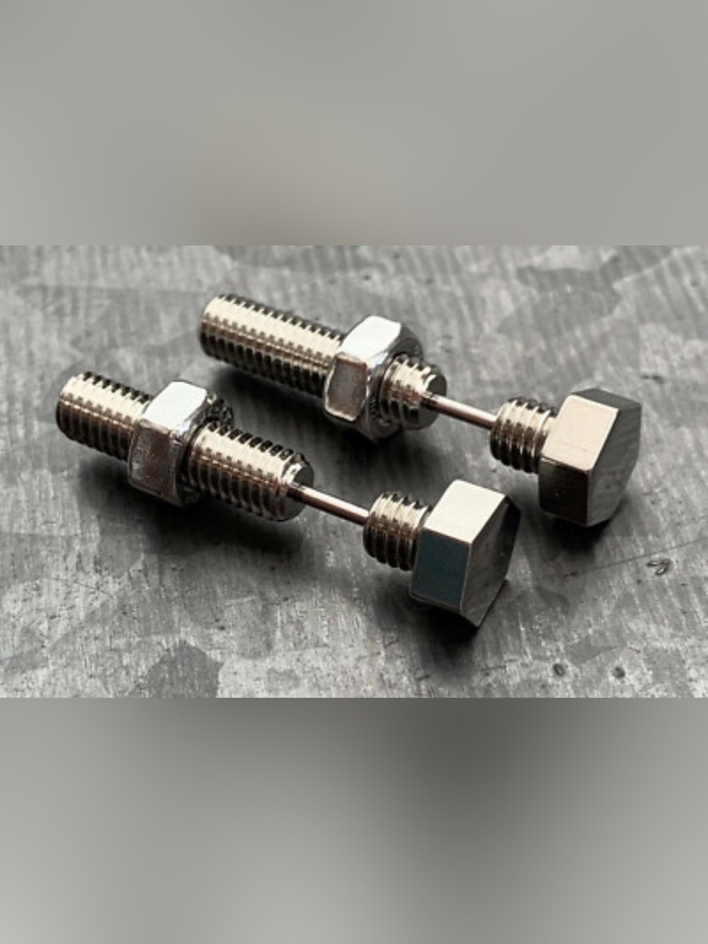Stainless Steel Bolt & Nut dangle earrings - industrial chic